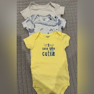 Carter's Blue and Yellow Sea Onesies